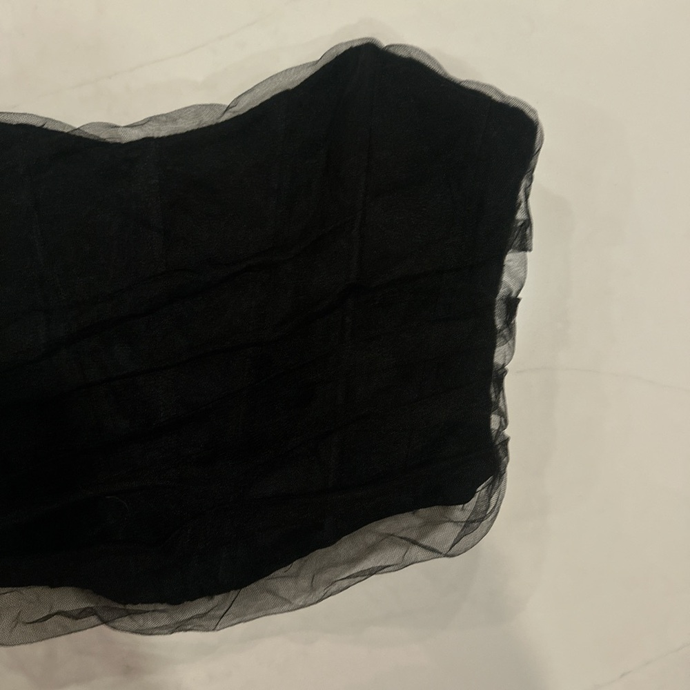 Zara Black Sheer Overlay Top